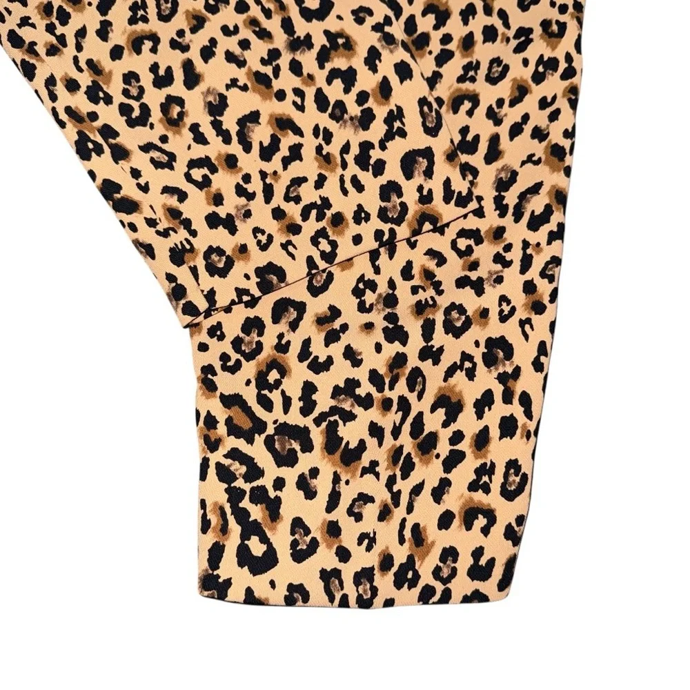 J.Crew Leopard Print Jamie Pant Women’s 4 Camel Brown Black Animal Print AW373
